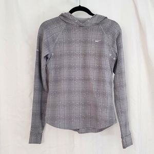NIKE Dri-Fit Running/Biking Shirt Longsleeve Gray Plaid -Size Small